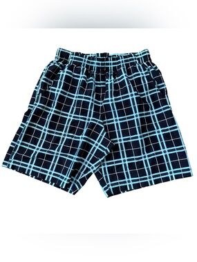 Under Armour Athletic Shorts XL Black Plaid Loose Fit Drawstring